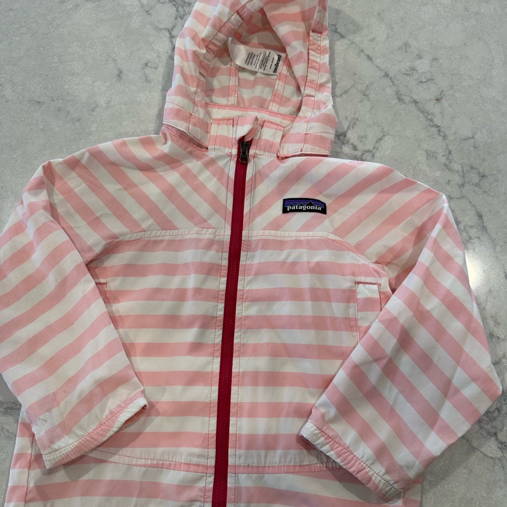 Patagonia Pink and White Striped Jacket